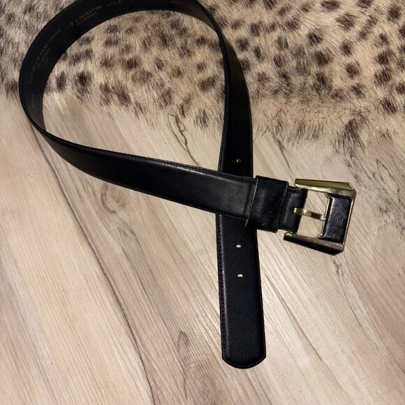 Vintage '88 Liz Claiborne Black Genuine Leather Belt 27"- 31" - Picture 3 of 6